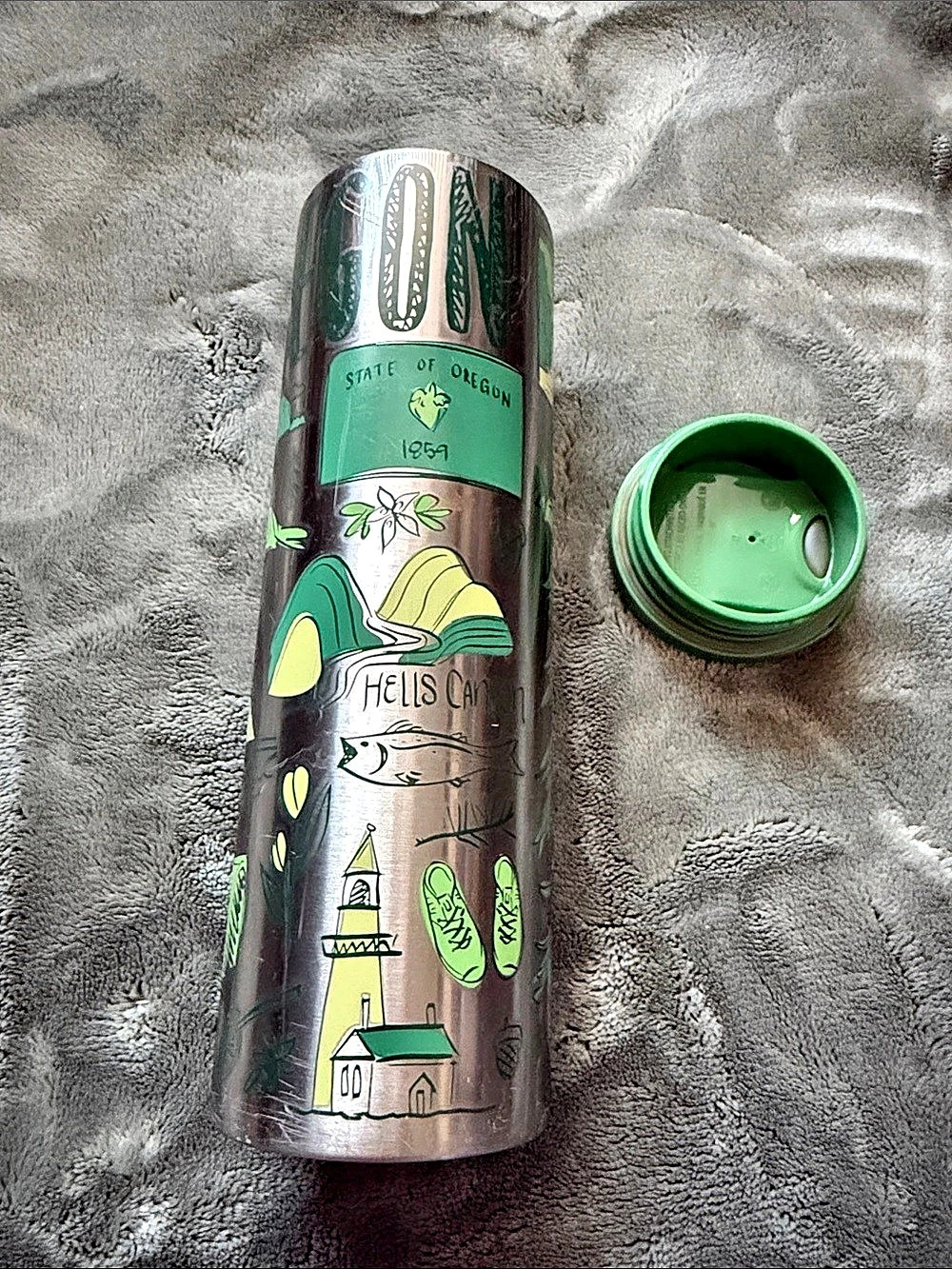 Starbucks Oregon Discovery Series Stainless Steel Tumbler Green & Brown